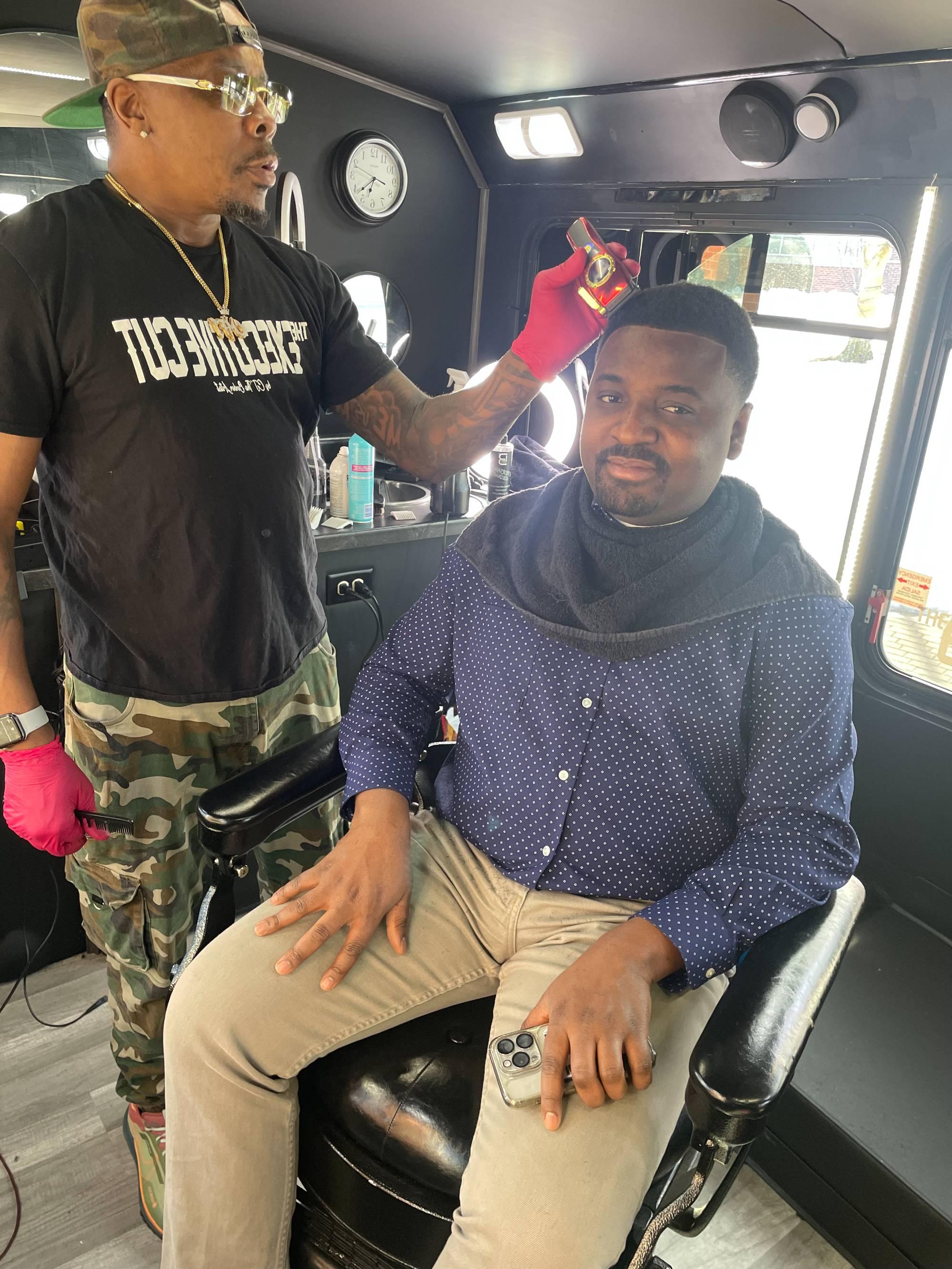 Man getting a haircut